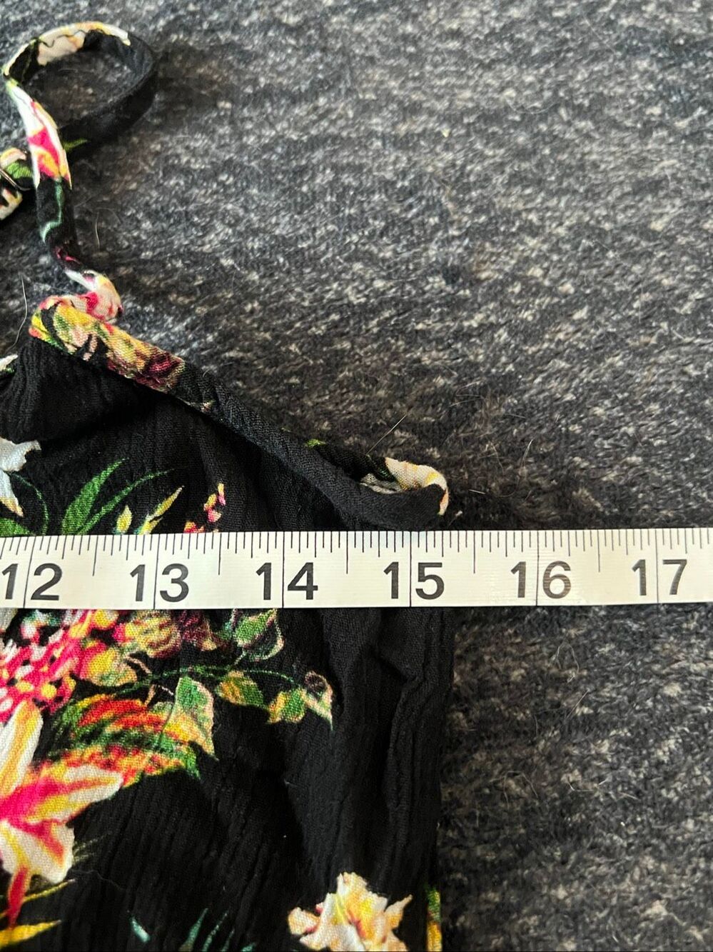 Ambiance Black Floral Print Romper - Size Small - Picture 7 of 10